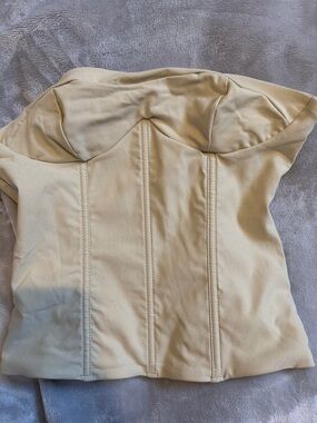Cream Strapless Corset Top
